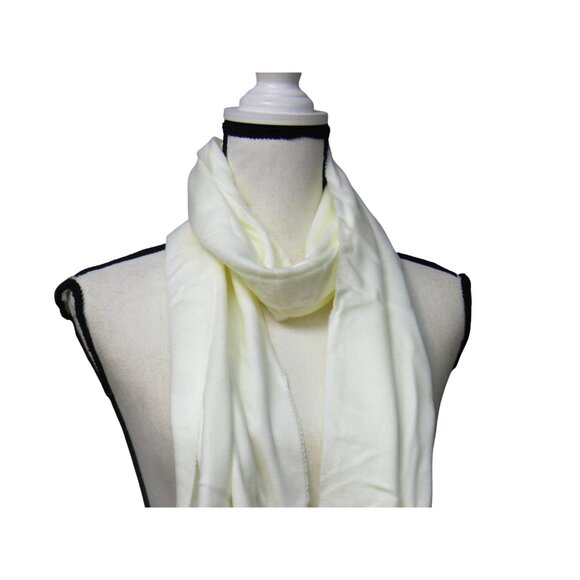 Steve Madden Mid Weight Solid Muffle Scarf, Ivory, OS-Made in Italy - Picture 3 of 8